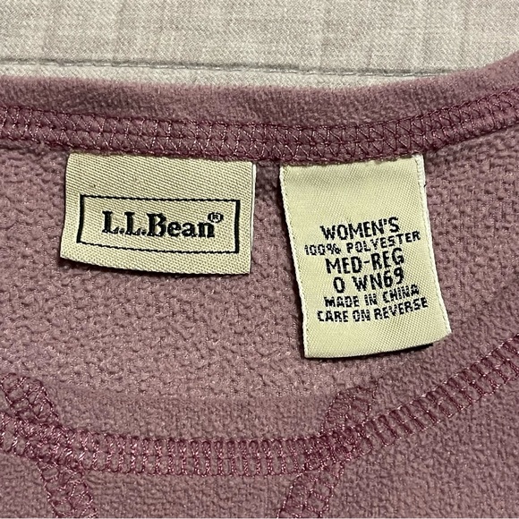 LL Bean Women's Fleece Purple Sweatshirt 100% Polyester Medium - Picture 2 of 8